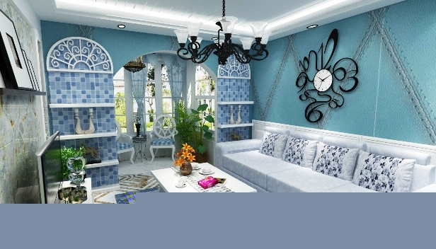 90㎡/兩室兩廳一衛(wèi)/地中海