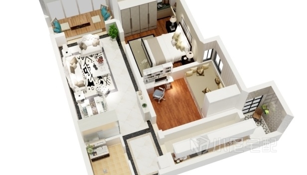 88㎡/兩室一廳一衛(wèi)/簡(jiǎn)約